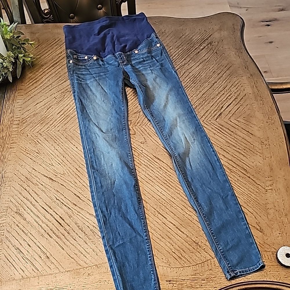 H&M mama maternity super skinny high rib jeans size 6
